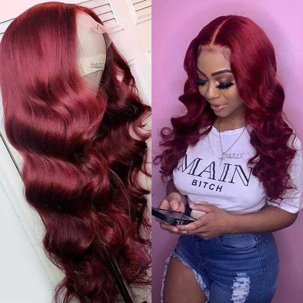 Burgundy-99J-body-wave-lace-front-wig-transparent-colored-lace-frontal-wigs