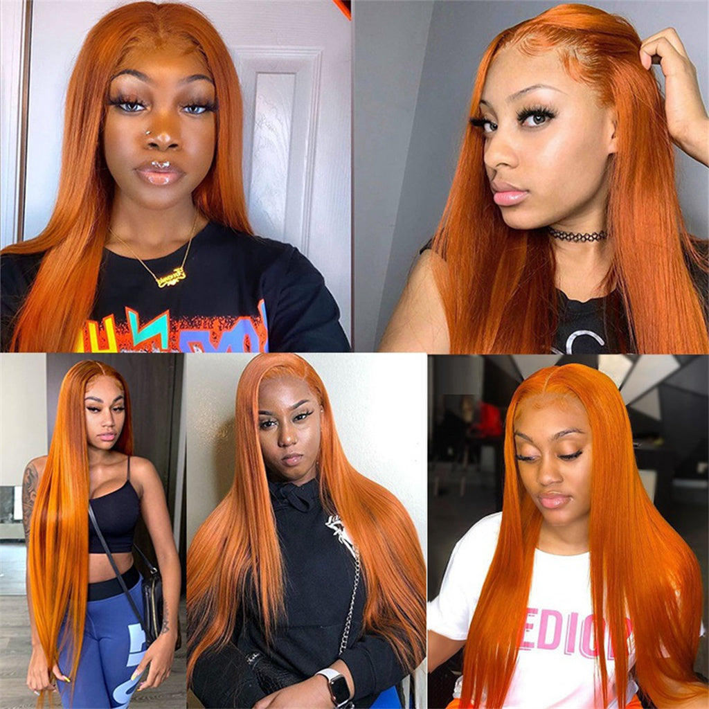 Ginger-straight-transparent-lace-front-wig-for-black-women-glueless-colored-wigs