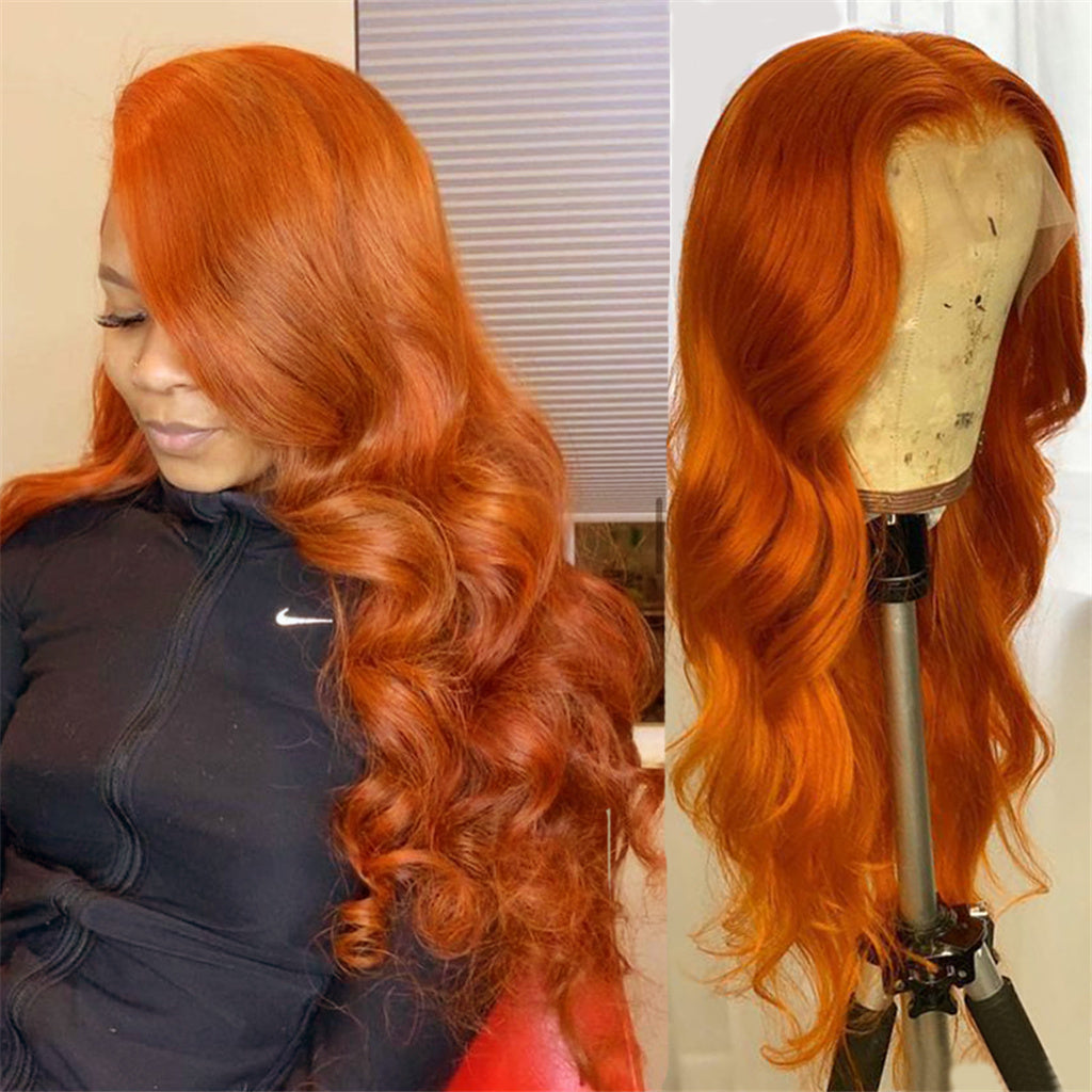 Ginger-lace-front-wig-body-wave-colored-transparent-frontal-wig