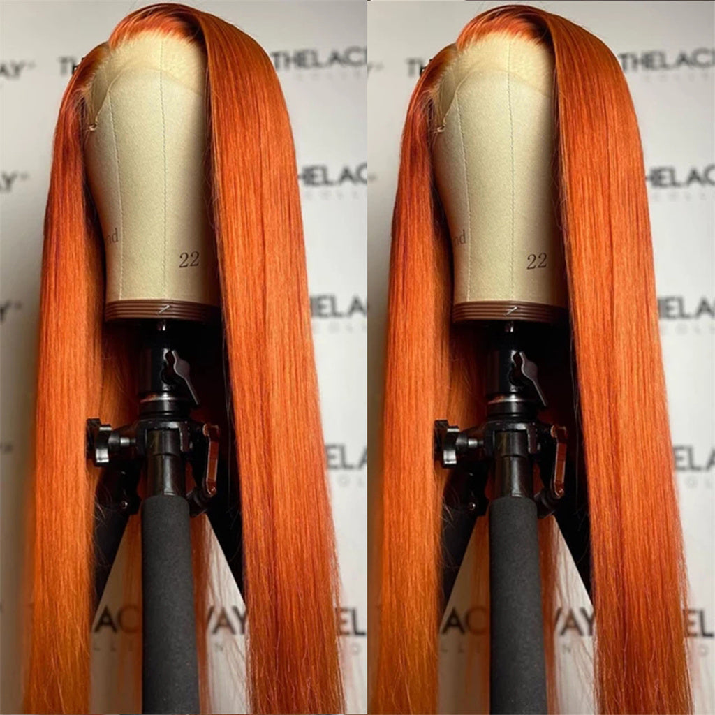 Ginger-transparent-lace-front-wig-for-black-women-glueless-colored-straight-hair-frontal-wig